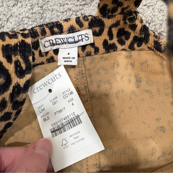 NWT J. Crew Crewcuts Girl’s Corduroy Leopard Button Front Dress Size 4 - Picture 7 of 11